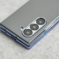 Samsung Galaxy Z Fold 6 Glossy Chrome Plated PU Leather Skin Case Cover