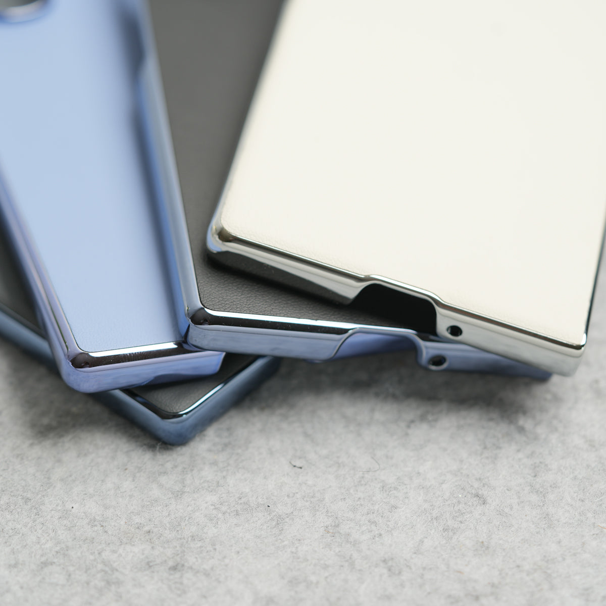 Samsung Galaxy Z Fold 6 Glossy Chrome Plated PU Leather Skin Case Cover