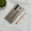 Samsung Galaxy Z Fold 6 Metal S-Pen front Glass Protection Hinge Case Folding Cover Golden