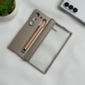 Samsung Galaxy Z Fold 6 Metal S-Pen front Glass Protection Hinge Case Folding Cover Golden