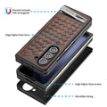 Samsung Galaxy Z Fold 6 PU Weave Leather with Metal Kickstand Slim Back Cover