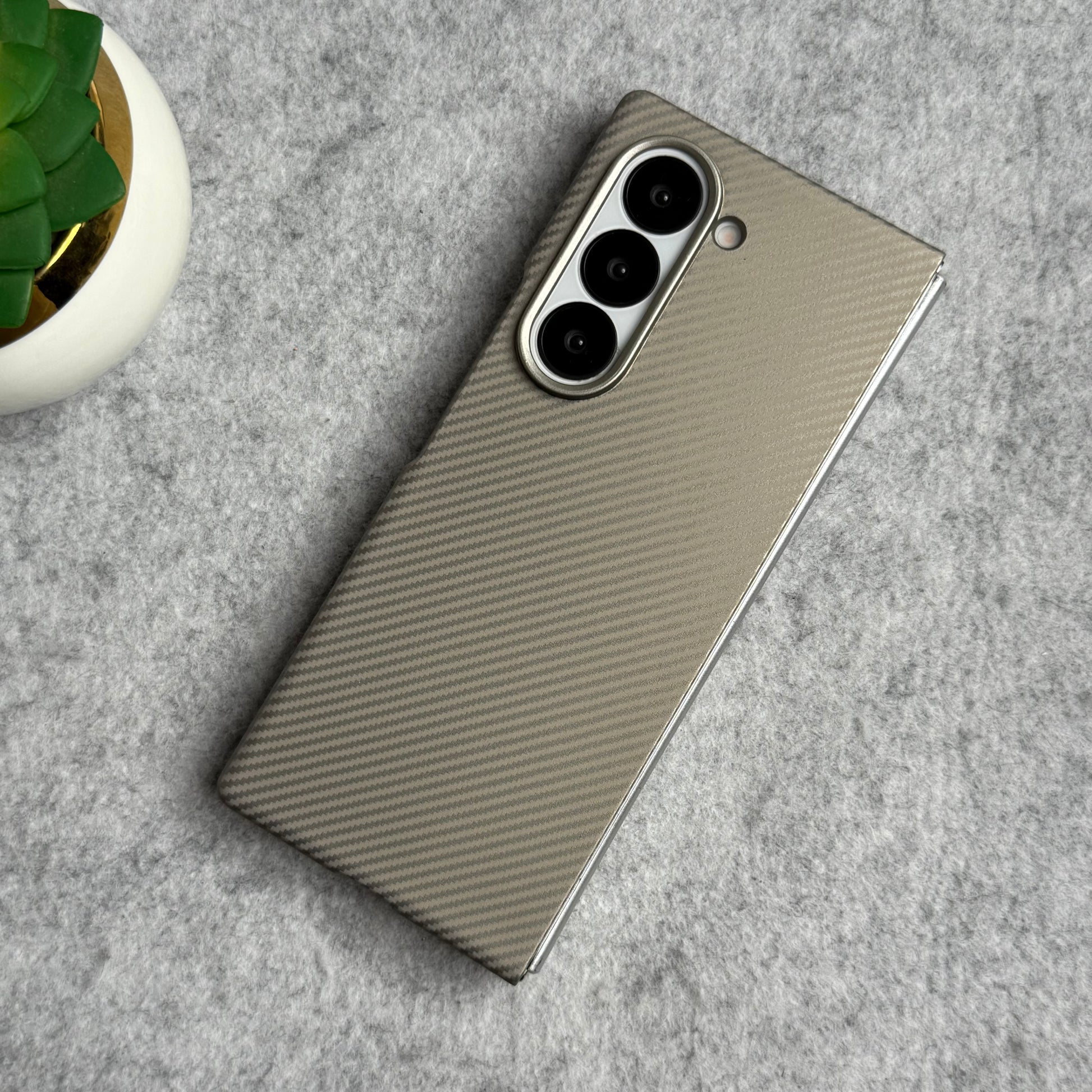 Samsung Galaxy Z Fold 6 Small Carbon Line Pattern Case Cover