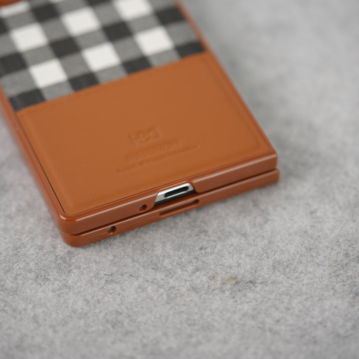 Samsung Galaxy Z Fold 7 Checks Leather Case Cover