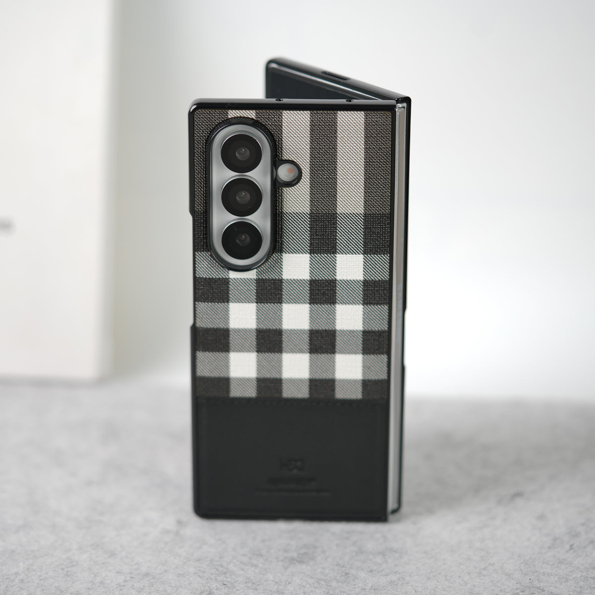 Samsung Galaxy Z Fold 7 Checks Leather Case Cover