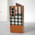 Samsung Galaxy Z Fold 7 Checks Leather Case Cover