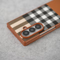Samsung Galaxy Z Fold 7 Checks Leather Case Cover