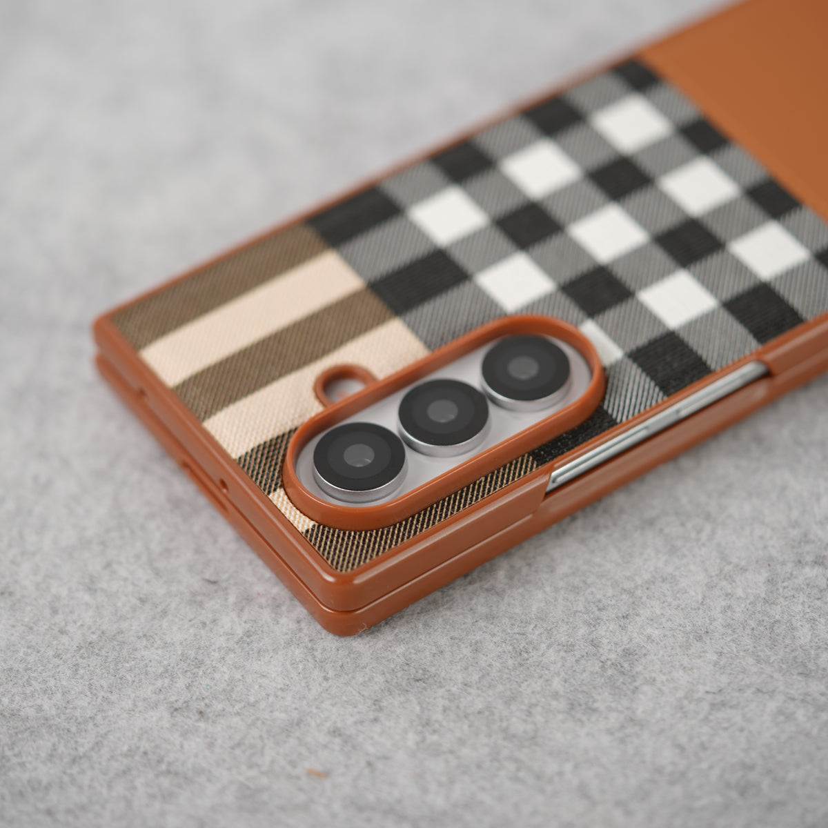 Samsung Galaxy Z Fold 7 Checks Leather Case Cover