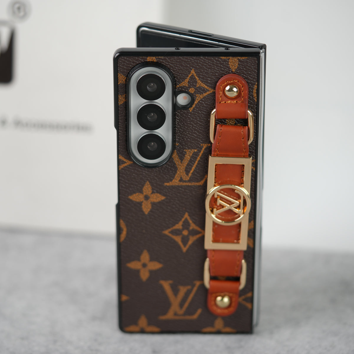 Samsung Galaxy Z Fold 7 Luxury Brand Strap Holder Case