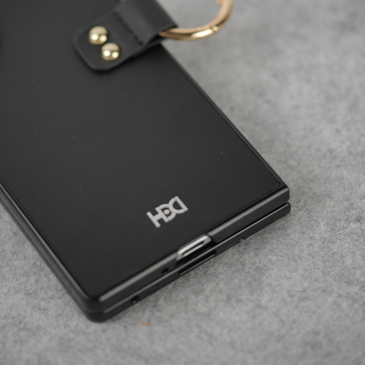 Samsung Galaxy Z Fold 7 Matte Finish PU Leather Case Cover With Metal Ring Holder