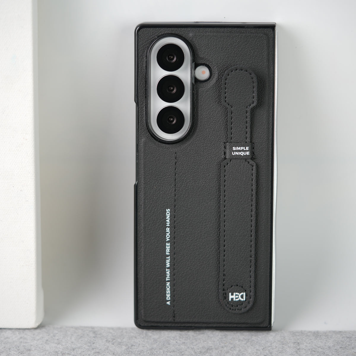 Samsung Galaxy Z Fold 7 PU Leather Grip Holder Case Cover