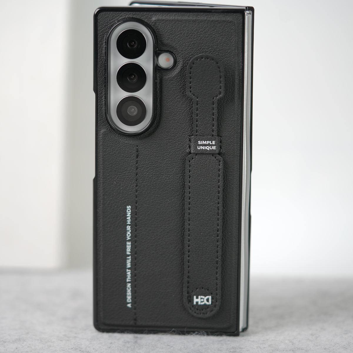 Samsung Galaxy Z Fold 7 PU Leather Grip Holder Case Cover