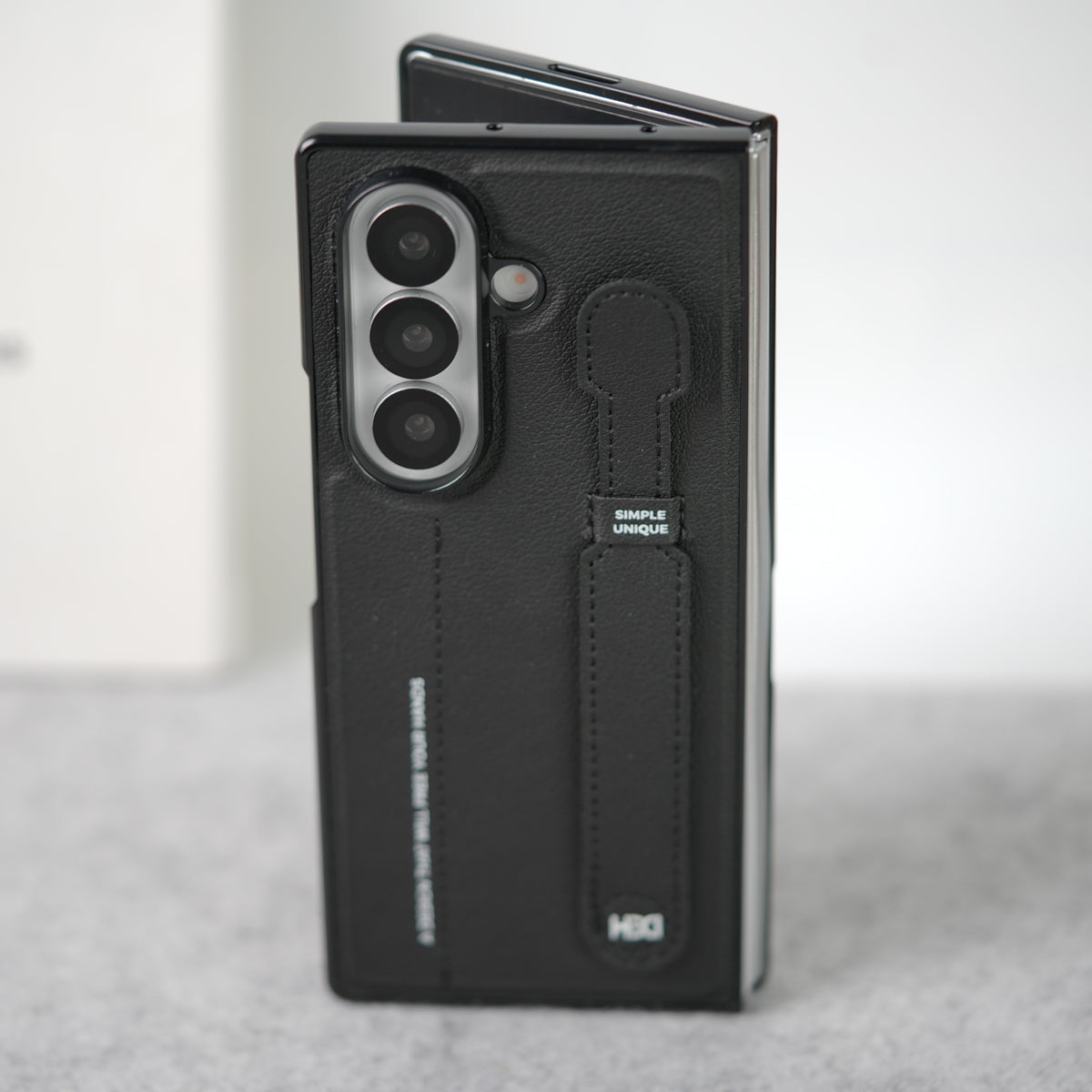 Samsung Galaxy Z Fold 7 PU Leather Grip Holder Case Cover