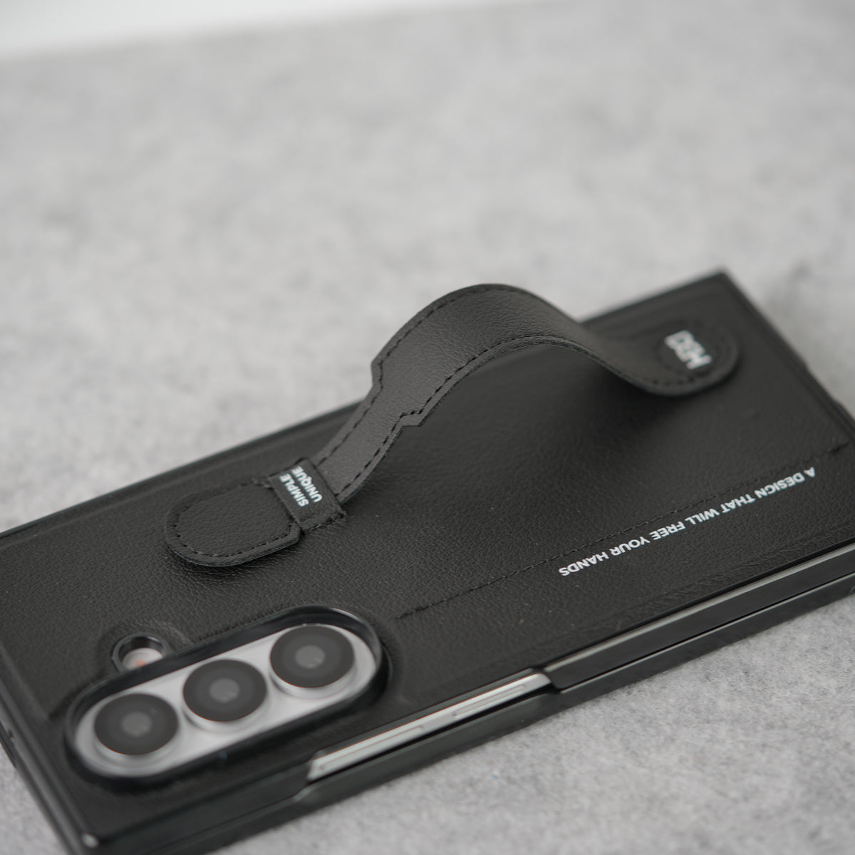 Samsung Galaxy Z Fold 7 PU Leather Grip Holder Case Cover