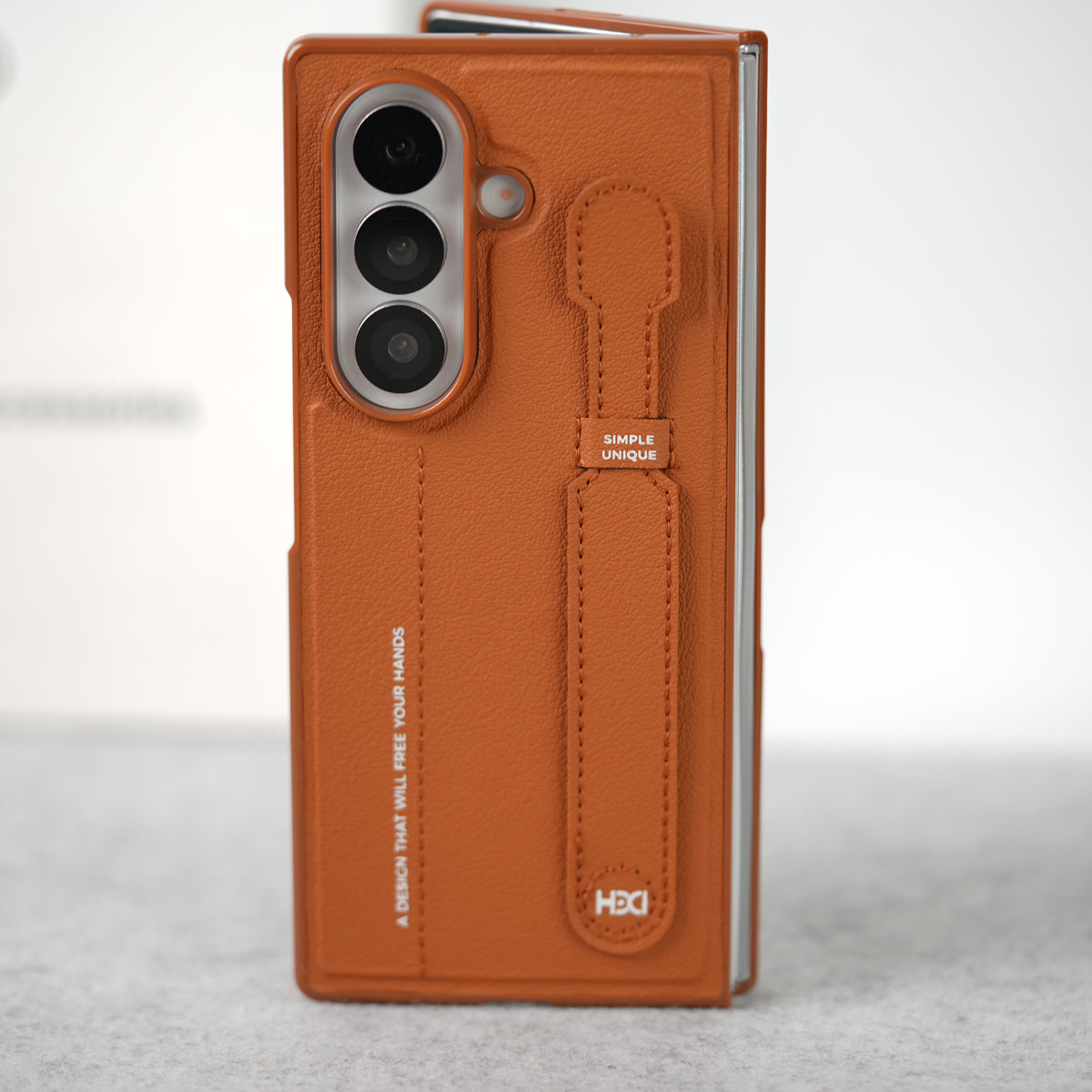 Samsung Galaxy Z Fold 7 PU Leather Grip Holder Case Cover