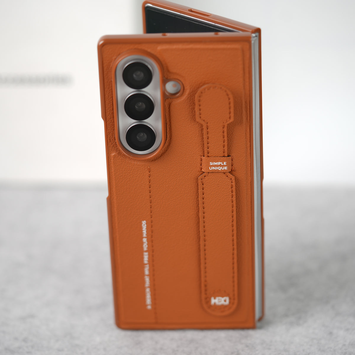 Samsung Galaxy Z Fold 7 PU Leather Grip Holder Case Cover