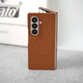 Samsung Galaxy Z Fold 7 PU Leather Strong Magnetic Ring Cover