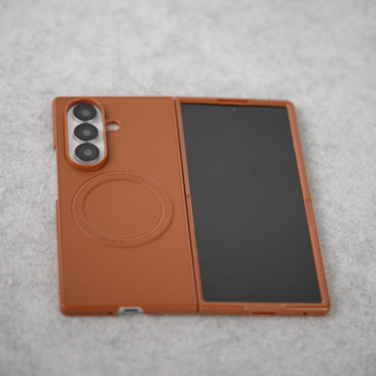 Samsung Galaxy Z Fold 7 PU Leather Strong Magnetic Ring Cover