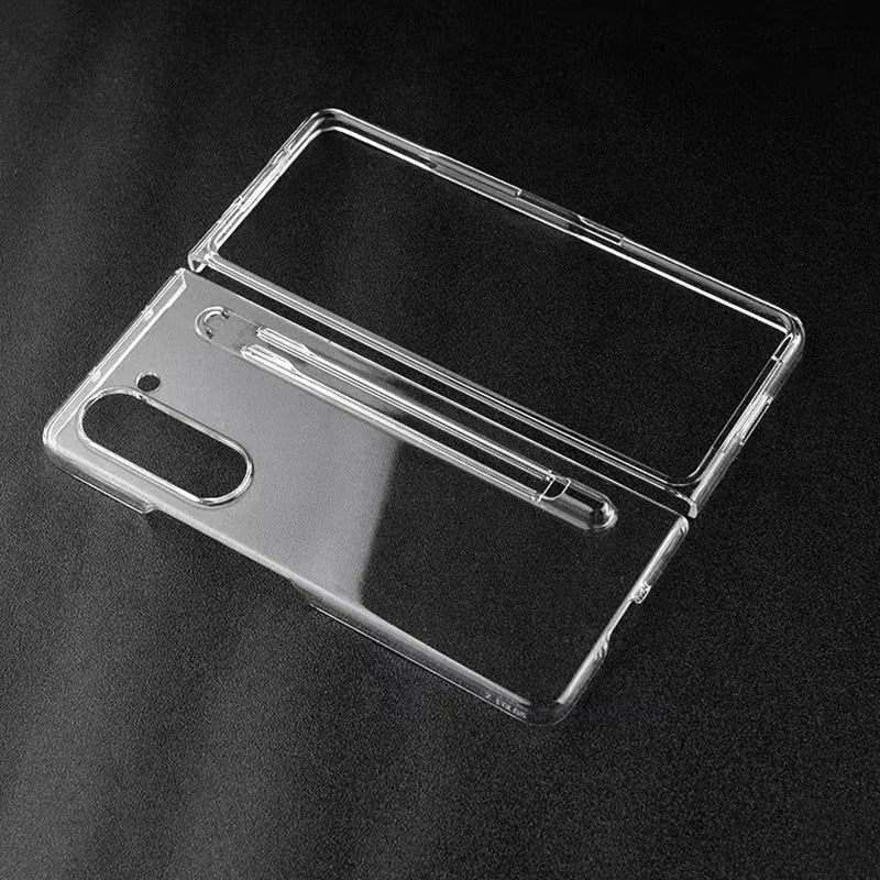 Samsung Galaxy Z Fold 7 Transparent Cristal Hard Shell Cover Case With S-Pent Slot
