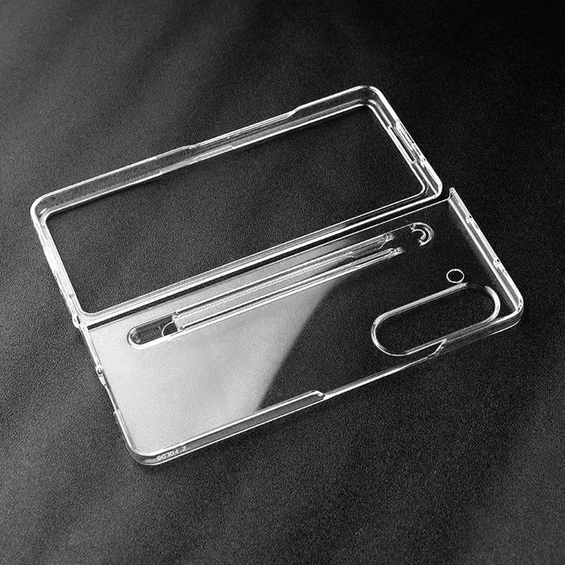 Samsung Galaxy Z Fold 7 Transparent Cristal Hard Shell Cover Case With S-Pent Slot