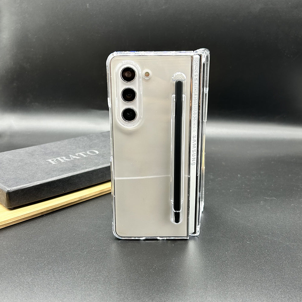 Samsung Galaxy Z Fold 7 Transparent Cristal Hard Shell Cover Case With S-Pent Slot