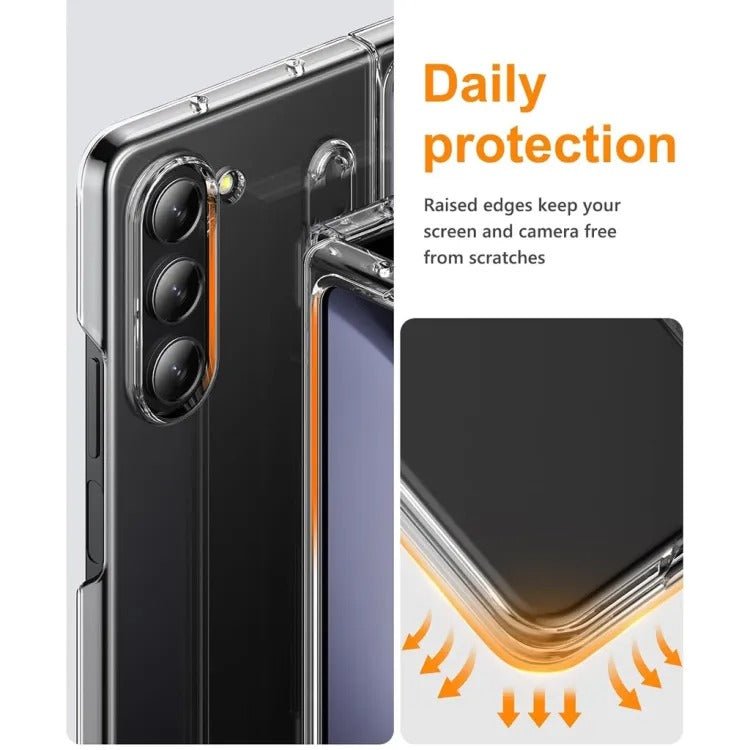 Samsung Galaxy Z Fold 7 Transparent Cristal Hard Shell Cover Case With S-Pent Slot