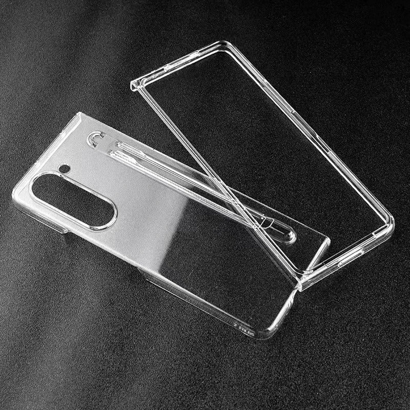 Samsung Galaxy Z Fold 7 Transparent Cristal Hard Shell Cover Case With S-Pent Slot