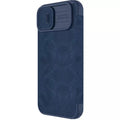 iPhone 13 Camera Protection QIN Leather Flip Case Blue