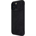 iPhone 13 Pro Camera Protection QIN Leather Flip Case Black