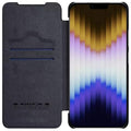iPhone 14 Plus Camera Protection QIN Leather Flip Case Black