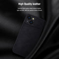 iPhone 14 Plus Camera Protection QIN Leather Flip Case Black