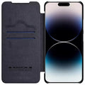 iPhone 14 Pro Camera Protection QIN Leather Flip Case Black