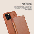 iPhone 15 Camera Protection QIN Leather Flip Case Brown
