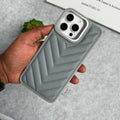 iPhone 15 Pro PUFF Leather Metallic Camera Frame Case Cover