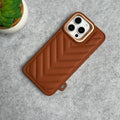 iPhone 15 Pro PUFF Leather Metallic Camera Frame Case Cover