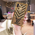 iPhone 15 Series Luxury Diamond Bling Golden Trunk Phone Case