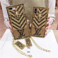 iPhone 15 Series Luxury Diamond Bling Golden Trunk Phone Case