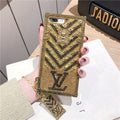iPhone 15 Series Luxury Diamond Bling Golden Trunk Phone Case