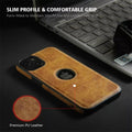 iPhone 15 Series Luxury Leather Logo Cut Back Cover
