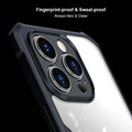 iPhone 15 Series Shockproof Airbags Bumper Transparent Back Case Cover (Black)