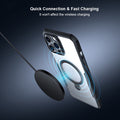 iPhone 15 Series Shockproof Bumper Transparent With Magsafe Stand Back Cover(Natural Titanium)