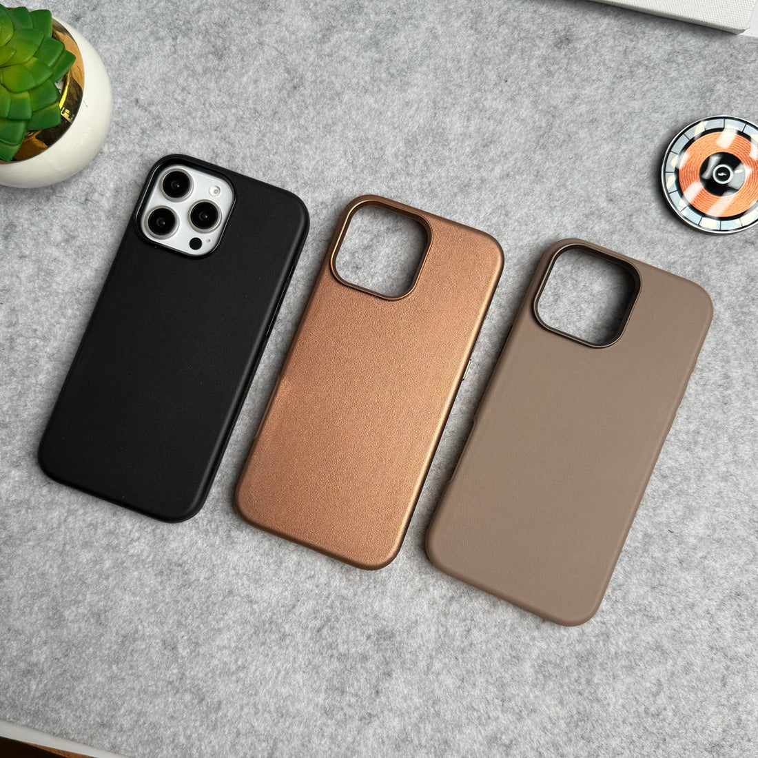 iPhone 16 Pro Luxury Classic PU Leather MagSafe Supported Case