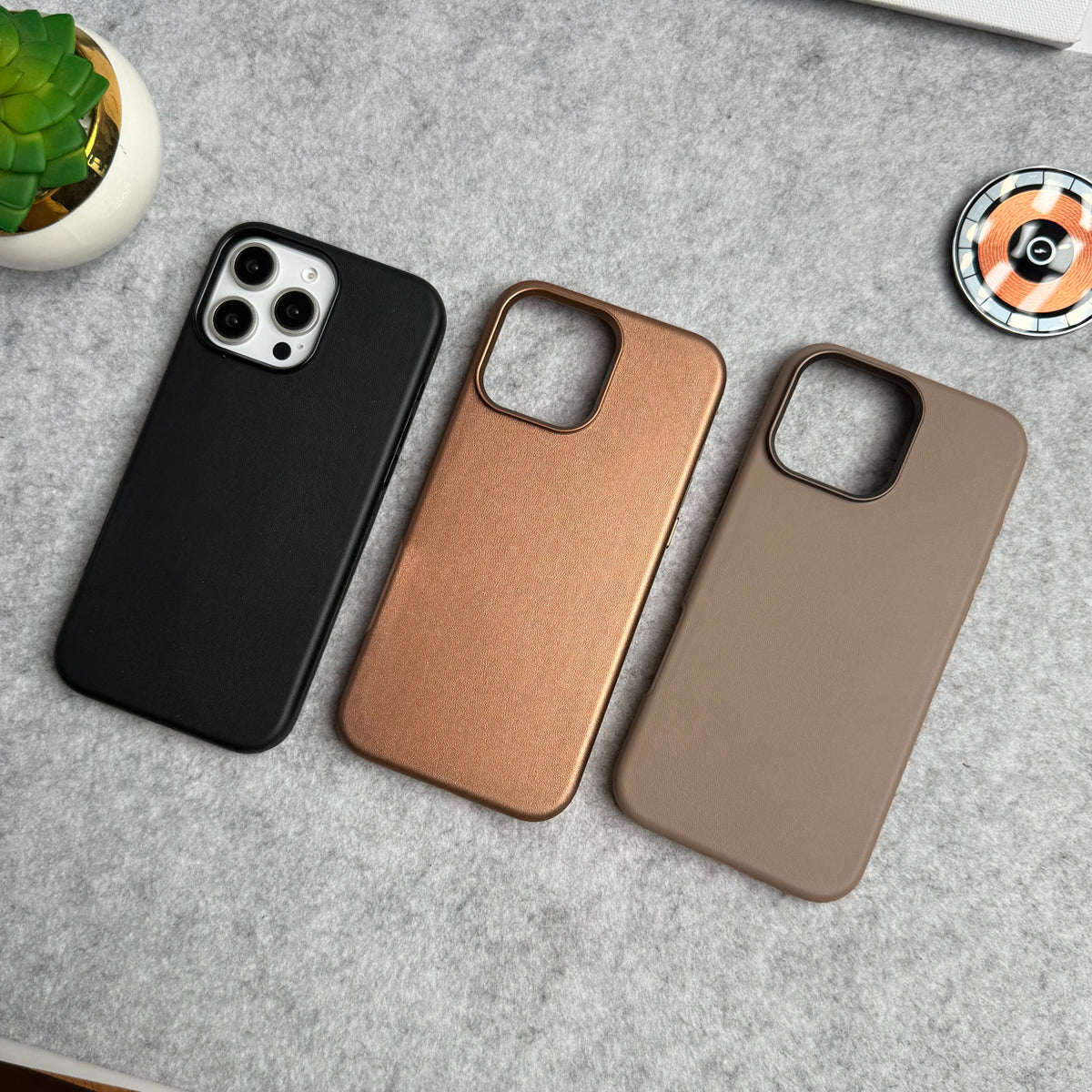 iPhone 16 Pro Luxury Classic PU Leather MagSafe Supported Case