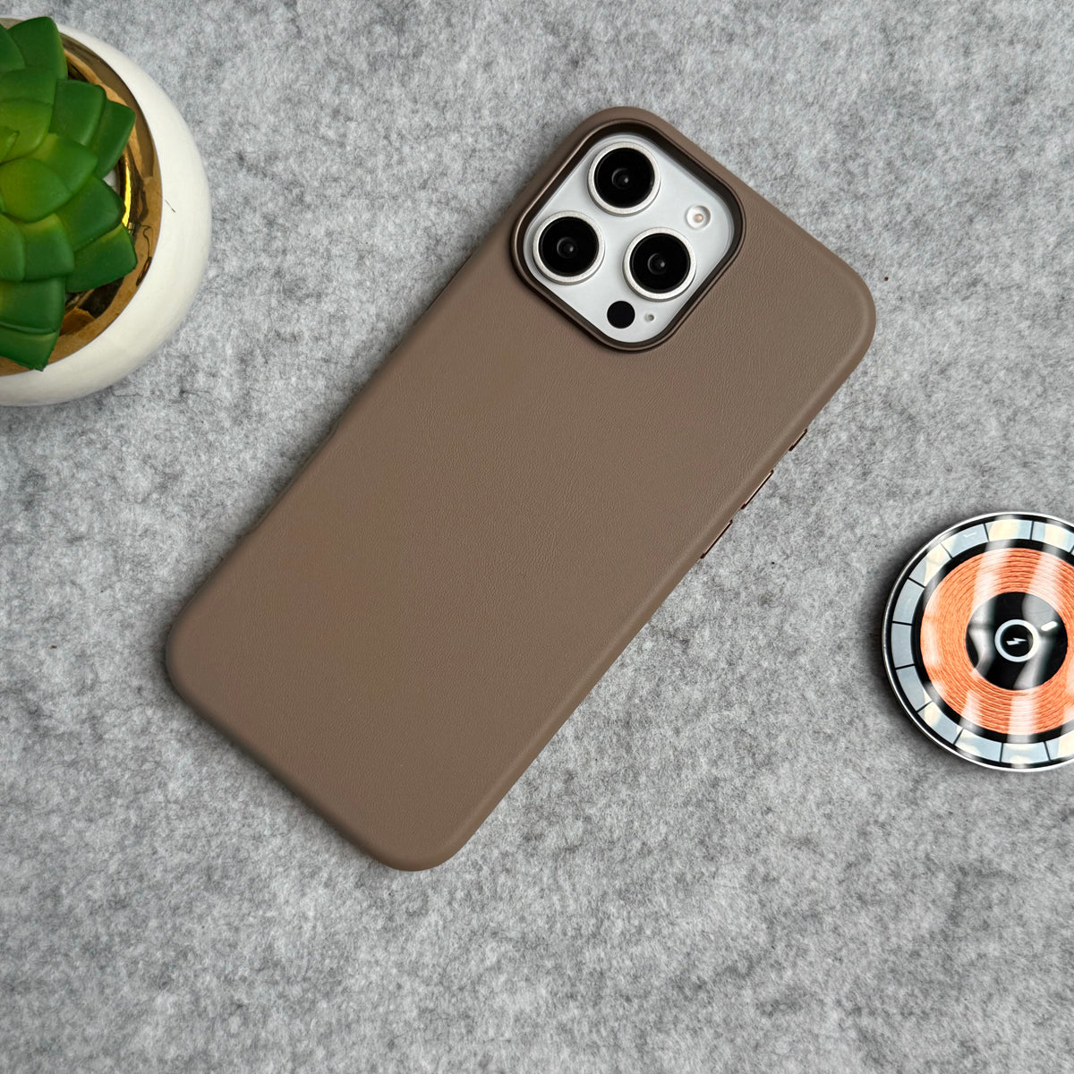 iPhone 16 Pro Luxury Classic PU Leather MagSafe Supported Case