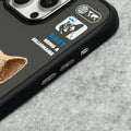 iPhone 16 Pro Max / iPhone 16 Pro 3D Embroidery Dog Silver Zipper Jacket Case