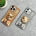 iPhone 16 Pro Max / iPhone 16 Pro 3D Embroidery Teddy Zipper Jacket Case