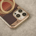 iPhone 16 Series Aramid Fiber Metal Case With Rotating Stand Desert Titanium
