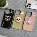 iPhone 16 Series Cool Glasses MagSafe Case Cover with Embroidery Magnetic Bracket Phone Holder