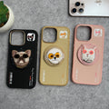 iPhone 16 Series Cool Glasses MagSafe Case Cover with Embroidery Magnetic Bracket Phone Holder