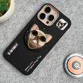 iPhone 16 Series Cool Glasses MagSafe Case Cover with Embroidery Magnetic Bracket Phone Holder