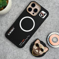 iPhone 16 Series Cool Glasses MagSafe Case Cover with Embroidery Magnetic Bracket Phone Holder